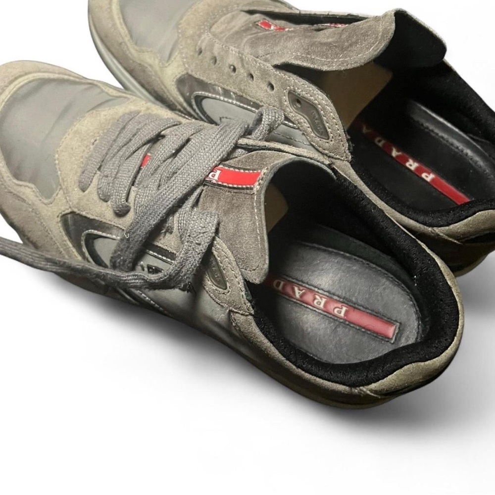 Prada Men's Gray and Black Sneakers